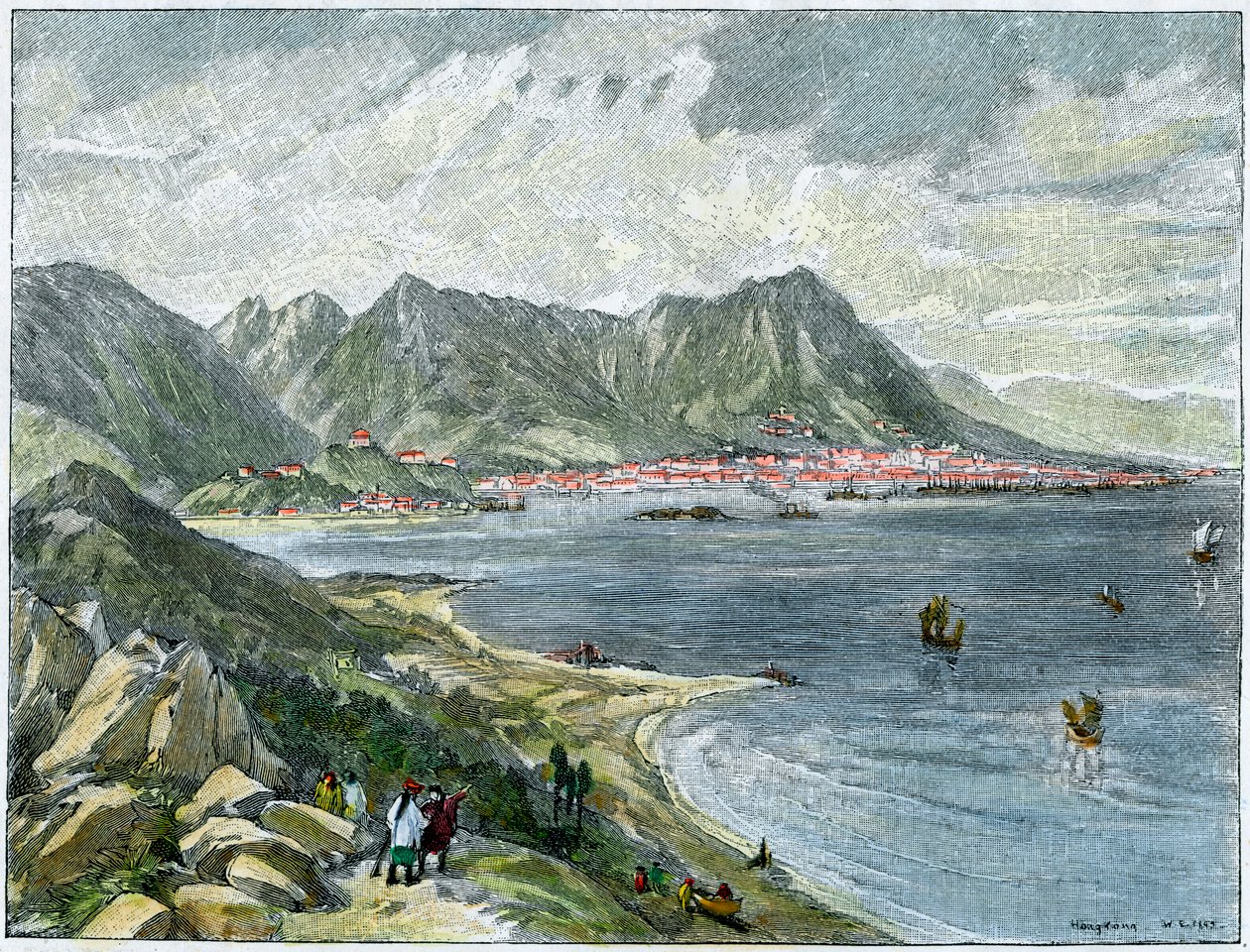 Victoria, Hongkong, vom chinesischen Festland, ca. 1890 von Unbekannt