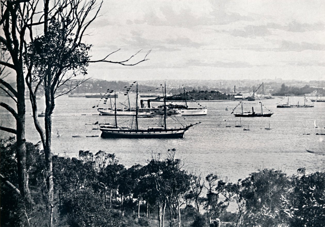Blick auf den Hafen von Sydney von North Shore, Nr. 1, ca. 1900 von Unbekannt