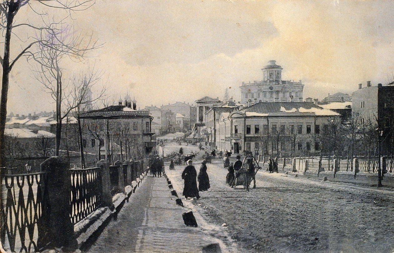 Ansicht der Znamenka-Straße im Winter, Moskau, Russland, frühes 20. Jahrhundert von Unbekannt
