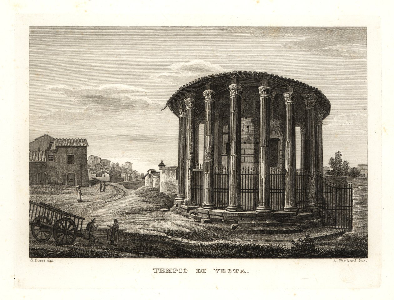 Ansicht des Tempels der Vesta, Tempio di Vesta, Rom von Unbekannt