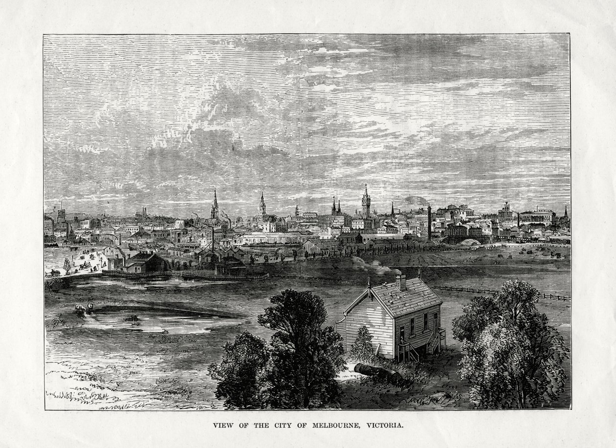 Ansicht der Stadt Melbourne, Victoria, Australien, 1877 von Unbekannt