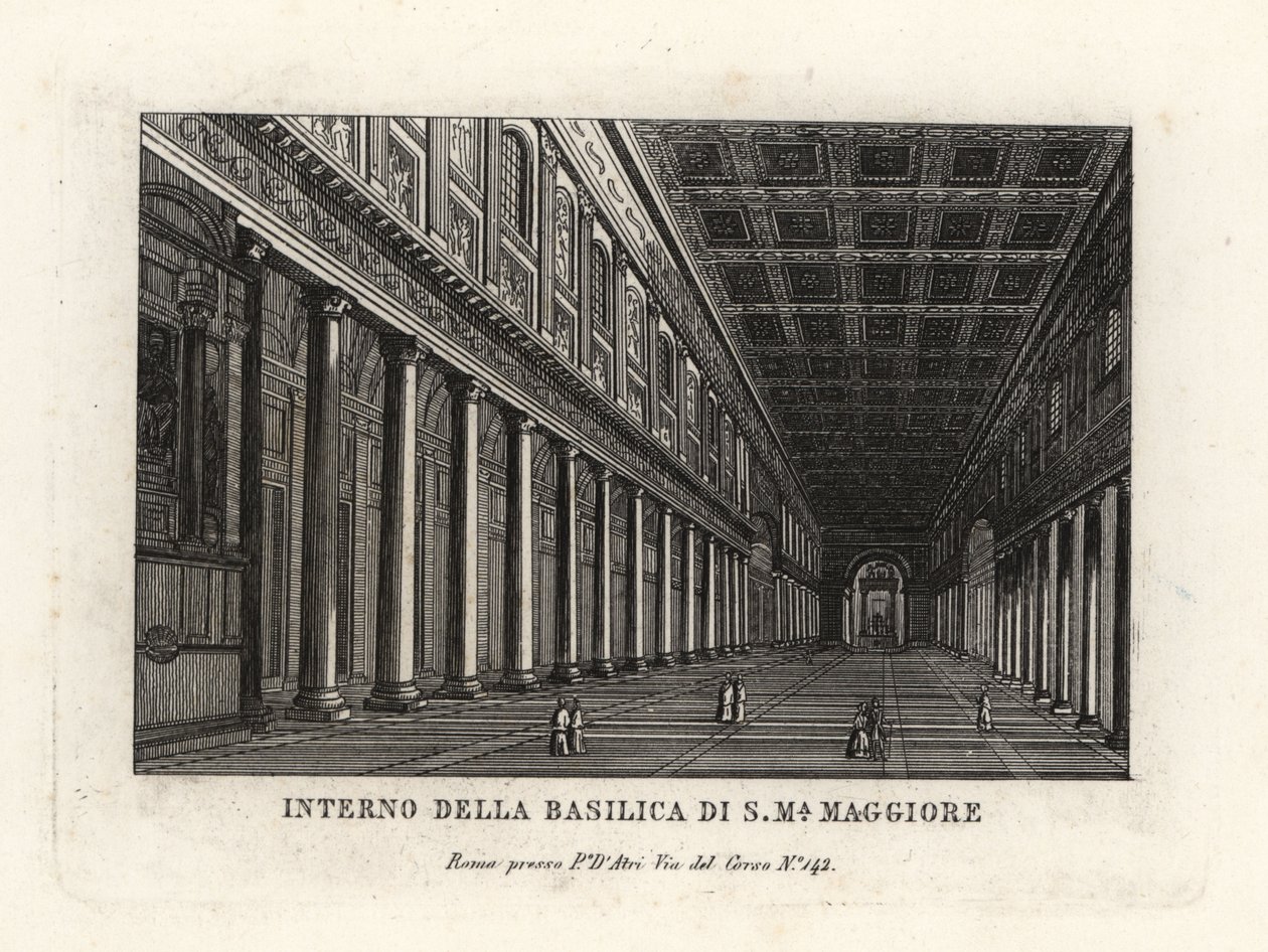 Ansicht des Inneren der Basilika Santa Maria Maggiore, Kirche von Santa Maria Maggiore, Rom von Unbekannt