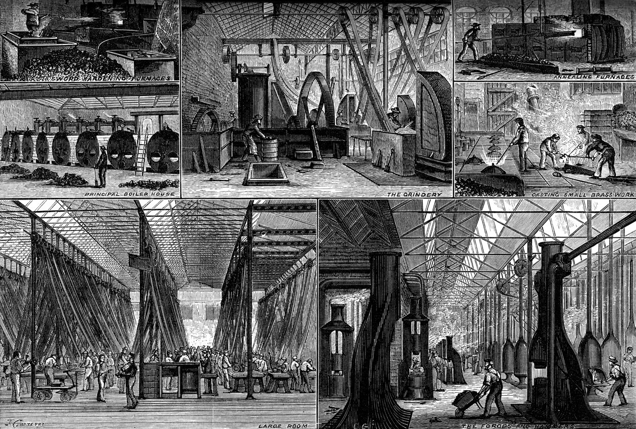 Ansichten in der Royal Small Arms Factory, Enfield, um 1880 von Unbekannt