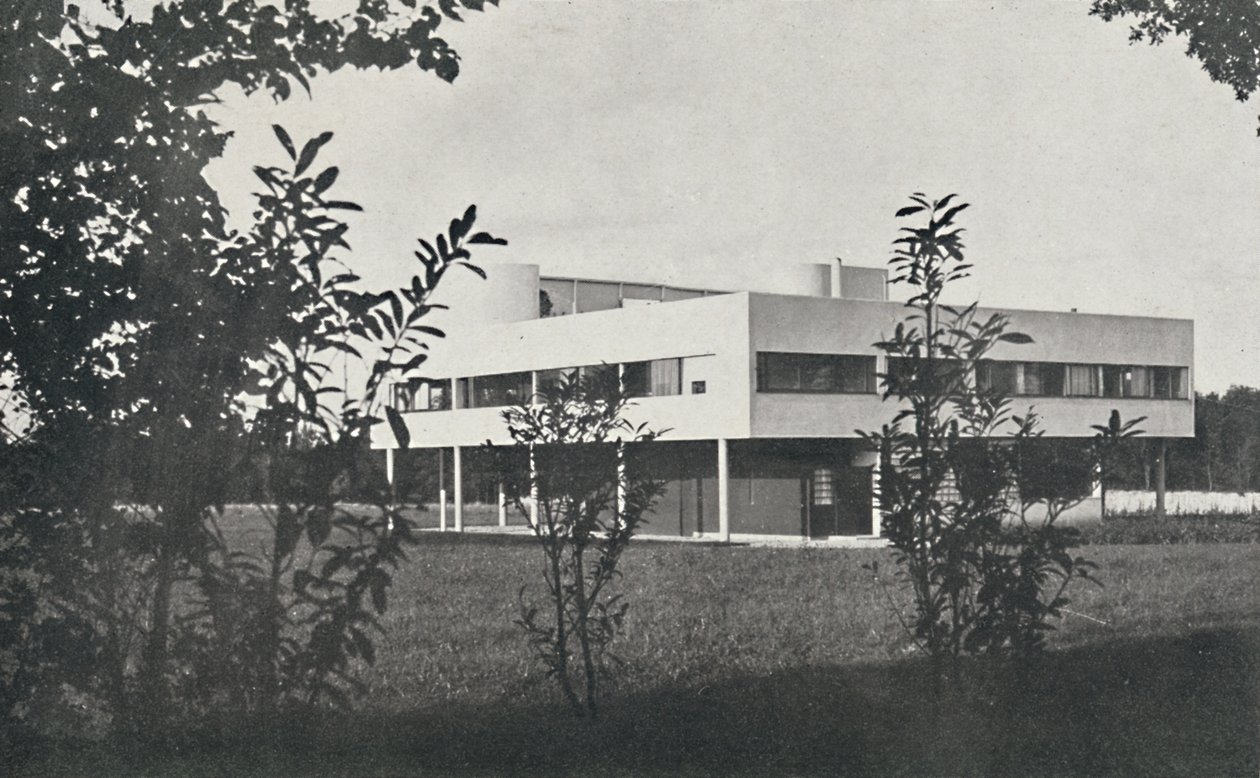 Villa in Poissy, aus Stahlbeton gebaut, 1933 von Unbekannt