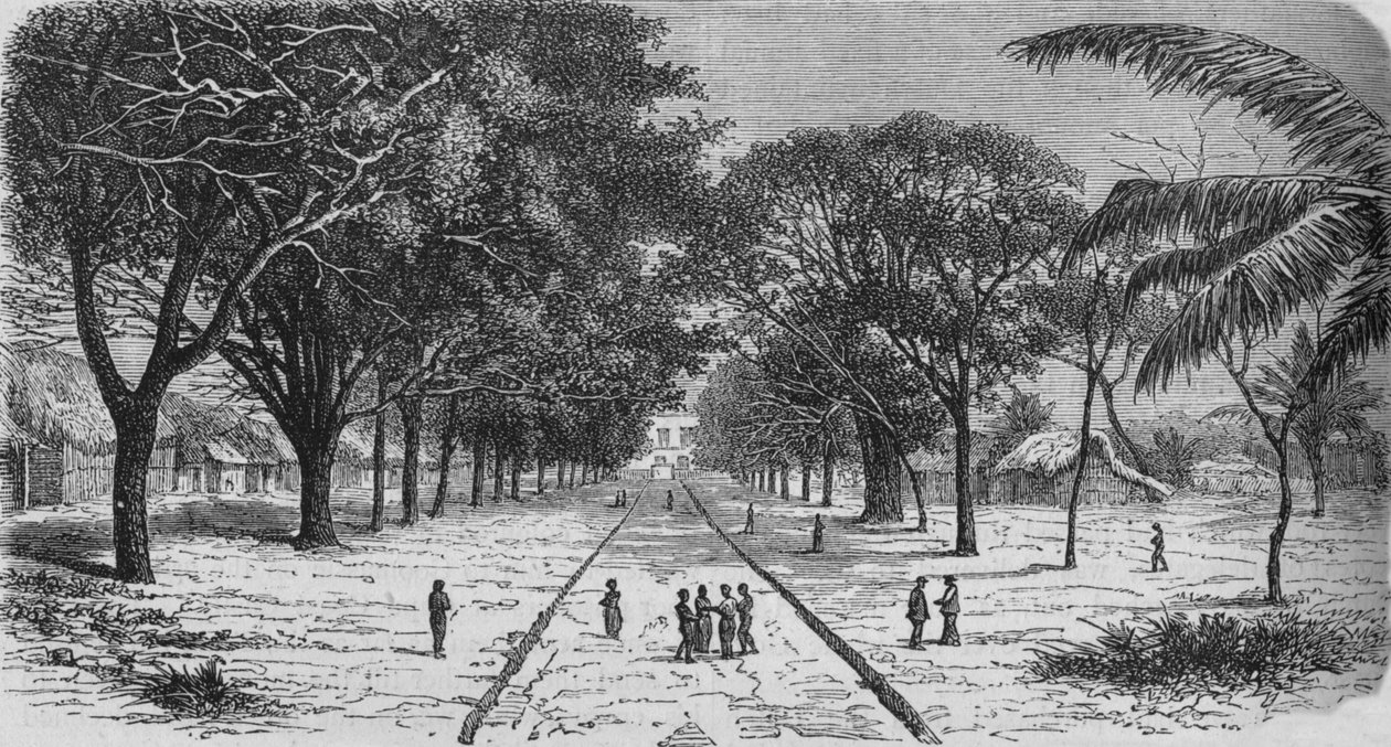 Dorf an der Westküste Afrikas, um 1880 von Unbekannt