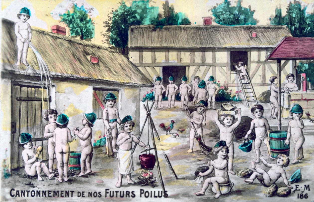 Vintage französische Postkarte, ca. 1900 von Unbekannt