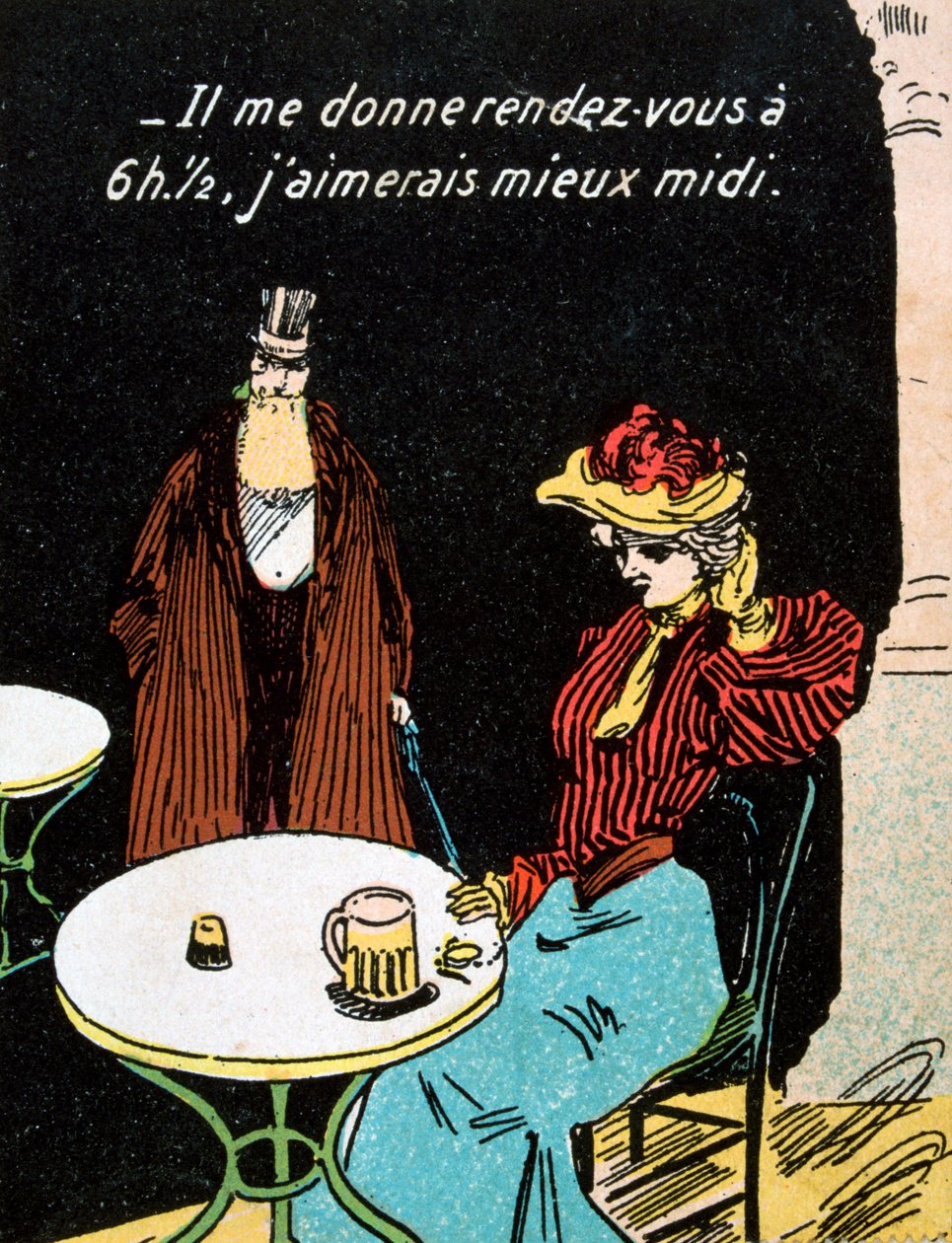 Vintage französische Postkarte, ca. 1900 von Unbekannt