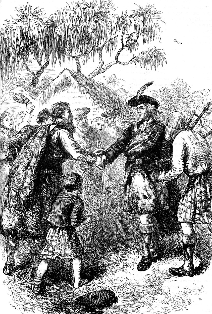 Besuch von James Oglethorpe in der Highland-Kolonie, Georgia, um 1730er, um 1880 von Unbekannt