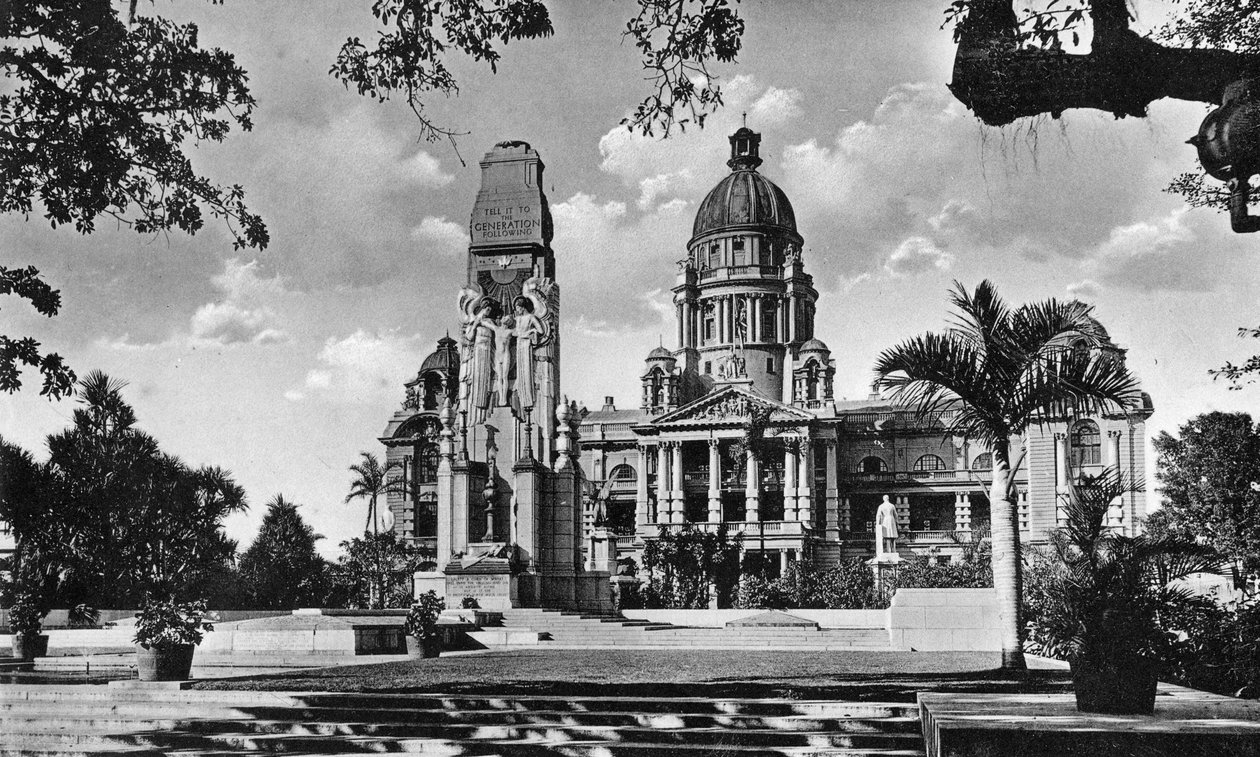 Kriegsdenkmal und Rathaus, Durban, Südafrika von Unbekannt