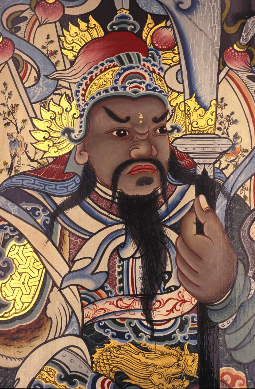 Wächter des Wat Pho Tempels auf Tür gemalt von Unbekannt