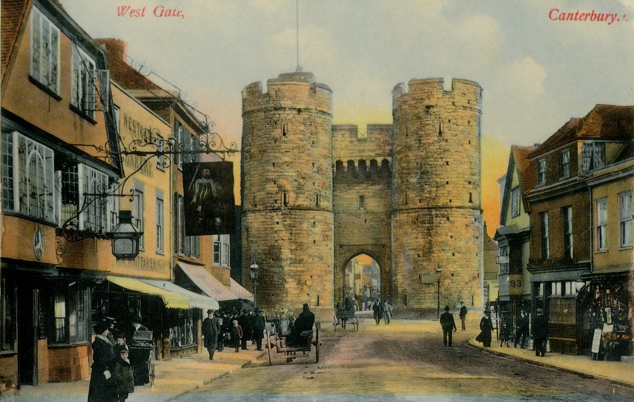 Westtor, Canterbury, spätes 19. - frühes 20. Jahrhundert von Unbekannt