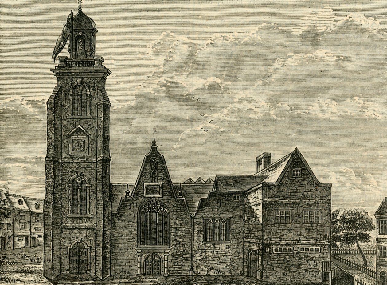 Westansicht der alten Kirche von St. Martins-in-the-Fields, abgerissen 1721, 1881 von Unbekannt