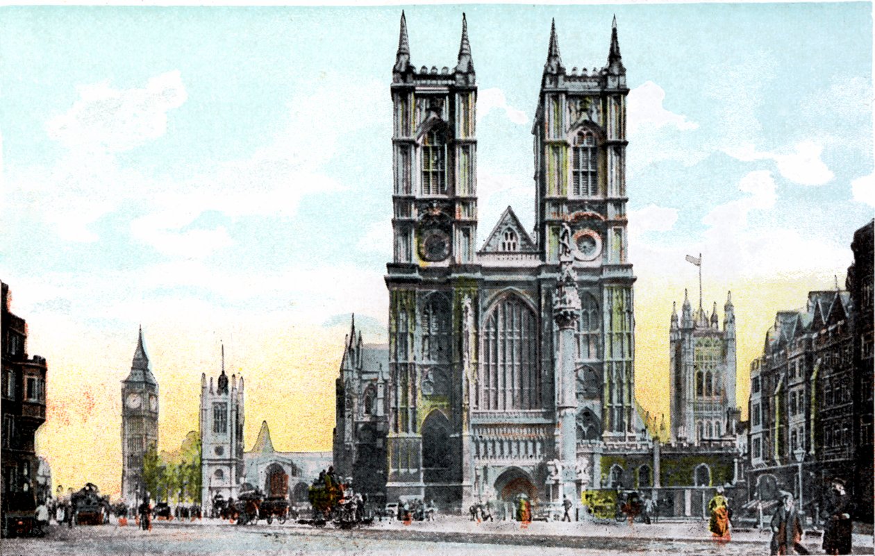 Westminster Abbey und Big Ben, London, 20. Jahrhundert von Unbekannt