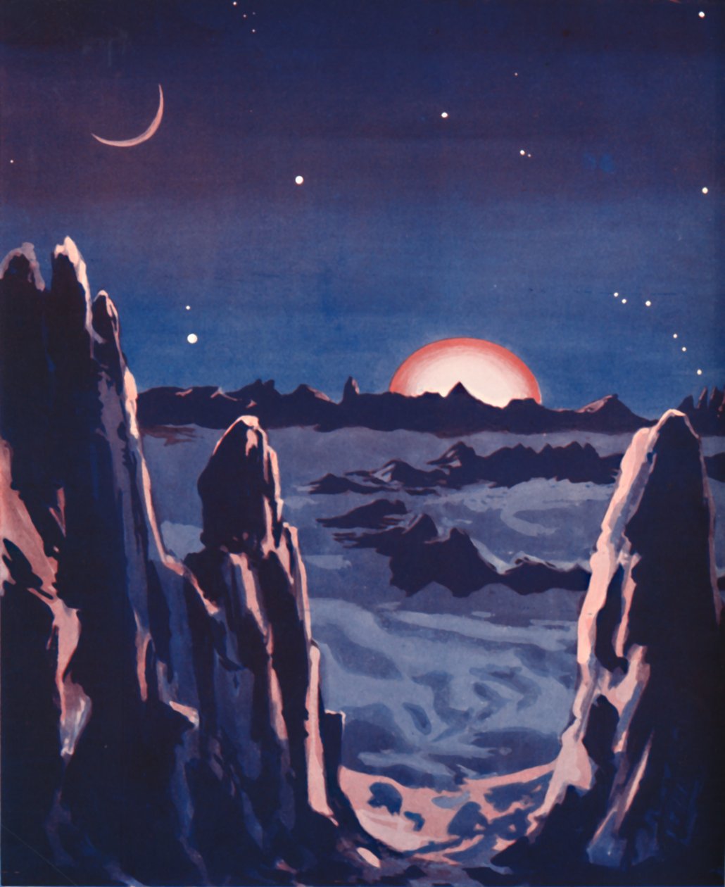 Wie der Sonnenaufgang auf dem Mond sein muss, 1935 von Unbekannt
