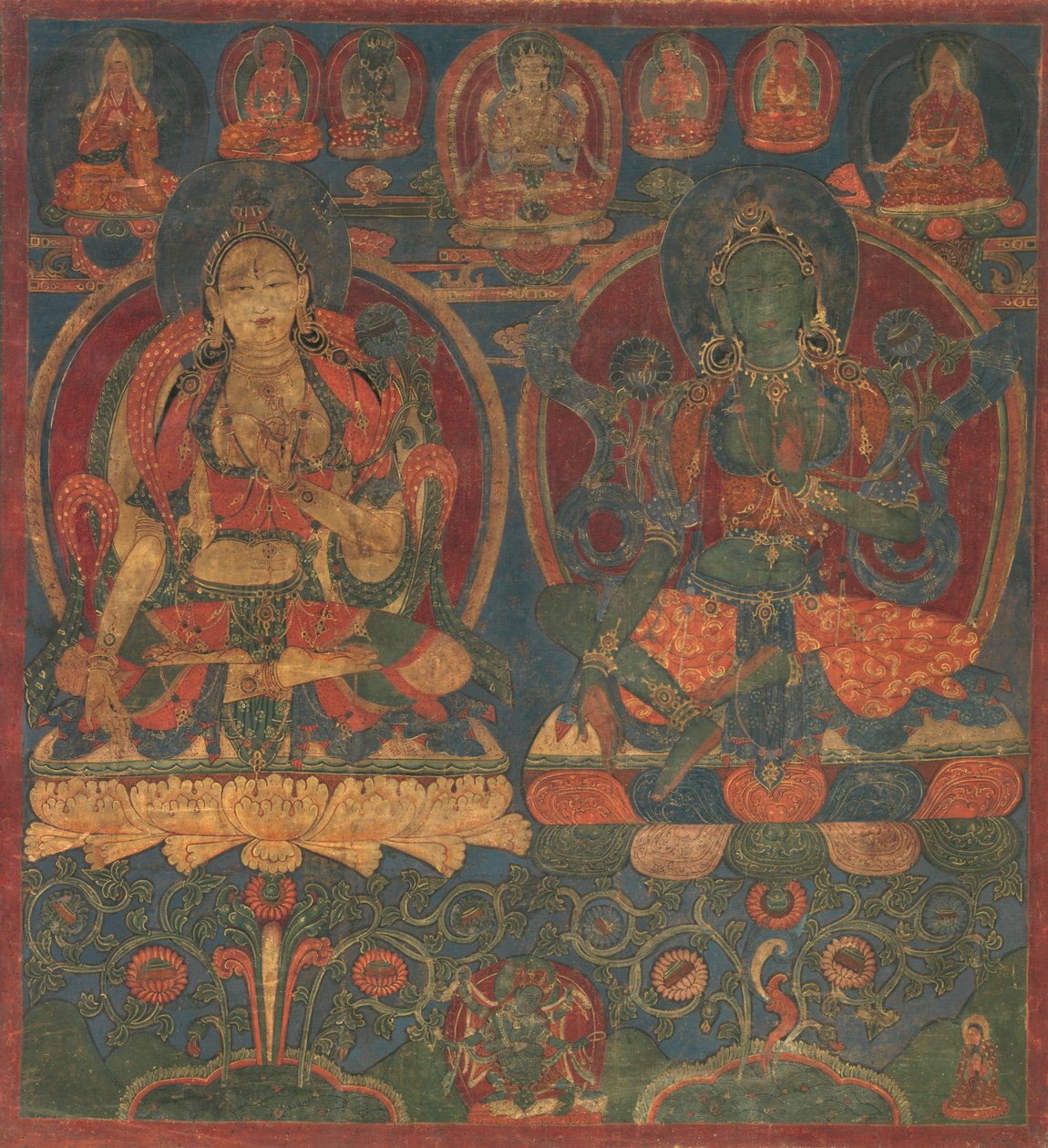 Weiße Tara und Grüne Tara, 1450-1500 von Unbekannt