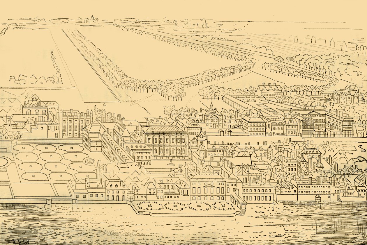 Whitehall vom Fluss aus, 1881 von Unbekannt