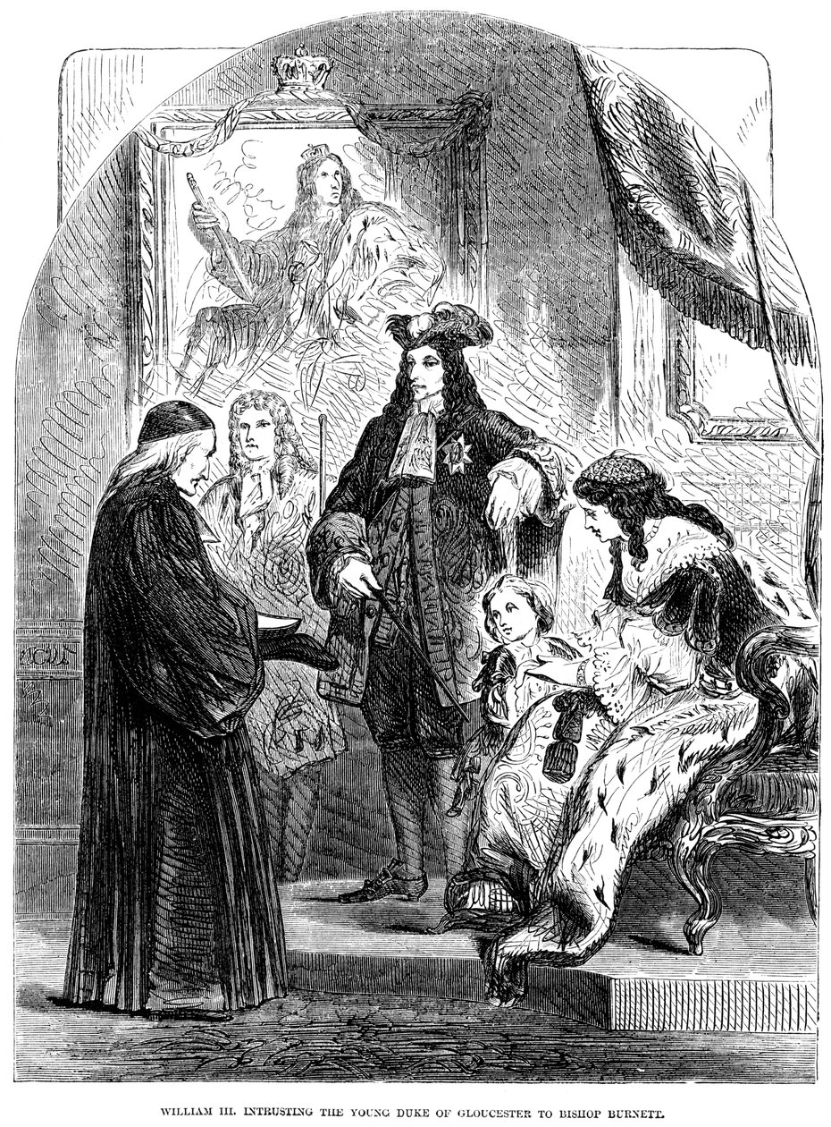 Wilhelm III. vertraut den jungen Herzog von Gloucester Bischof Burnett an von Unbekannt