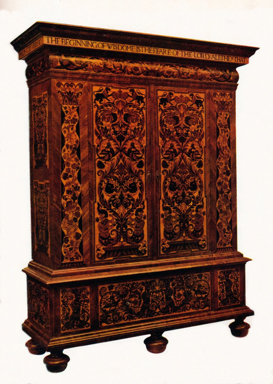 William und Mary Marketerie-Schrank von Unbekannt