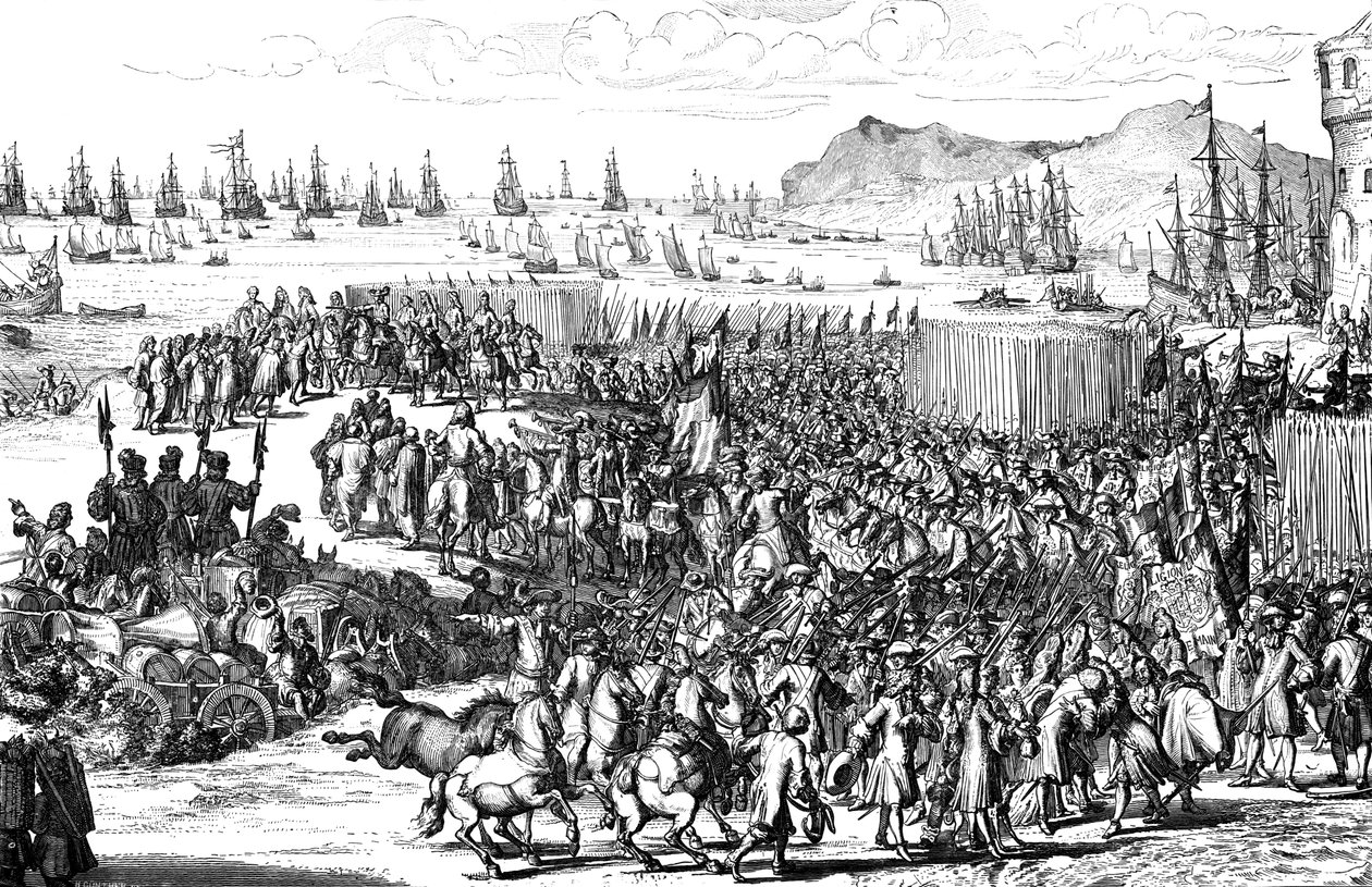 Wilhelm von Oranien landet mit seiner Armee in Torbay, Devon, 5. November 1688 von Unbekannt