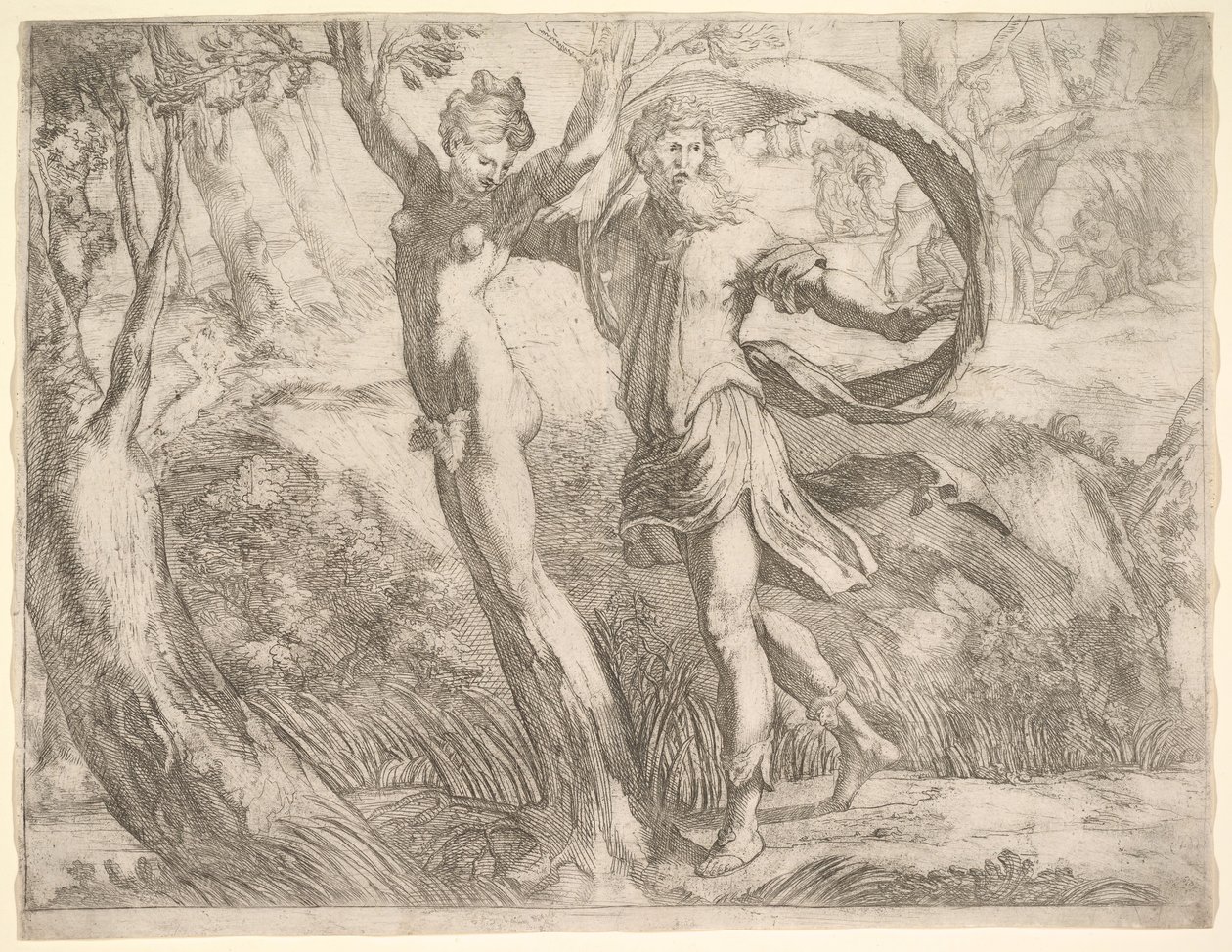 Wilton-Album, Folio 10a: Priapus und Lotis von Unbekannt