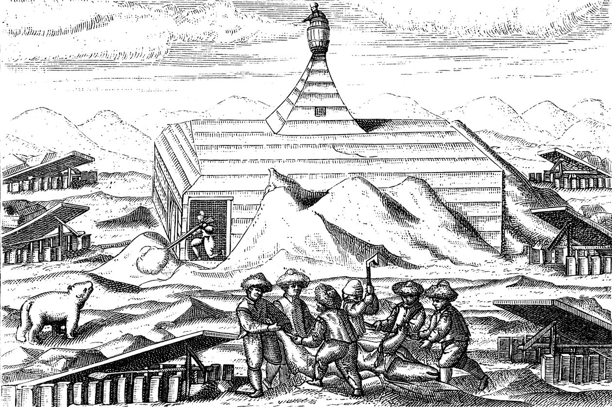 Winterquartiere der Willem Barents Expedition in die Arktis, 1596-1597 von Unbekannt