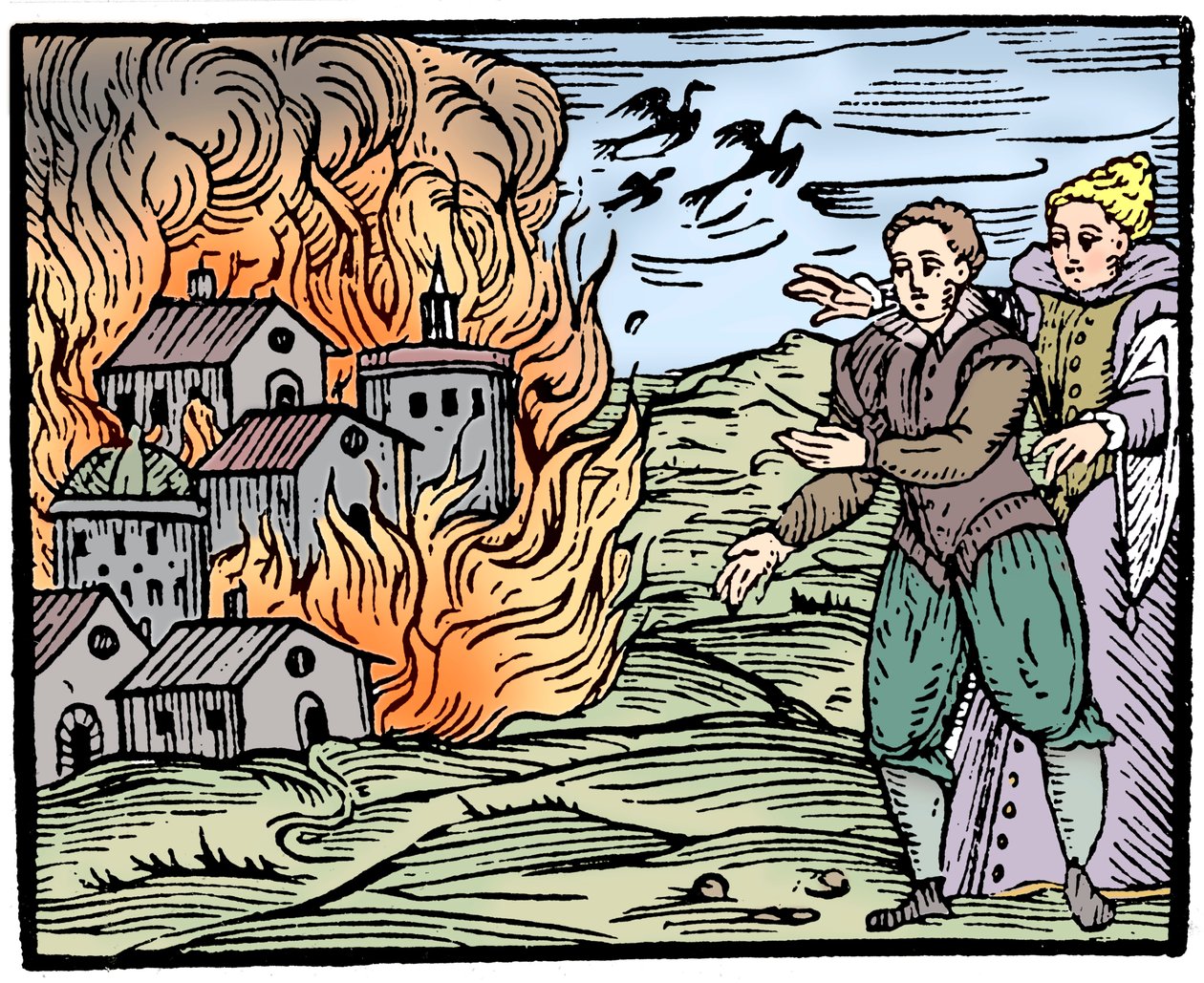 Hexen zerstören ein Haus durch Feuer - Schwaben von Unbekannt
