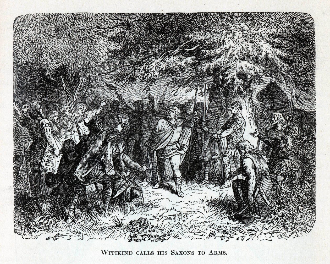 Wittekind ruft seine Sachsen zu den Waffen, 1882 von Unbekannt