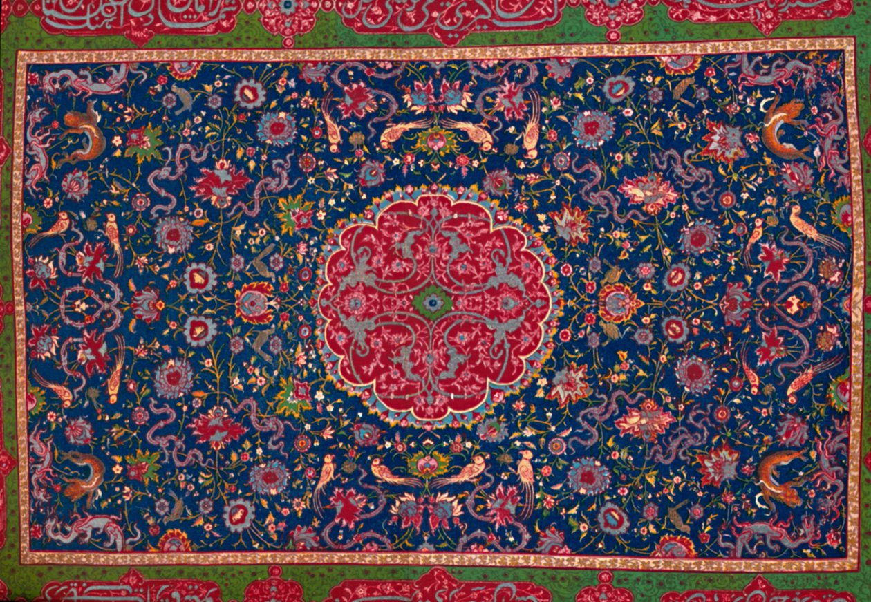 Wollteppich, bereichert mit Gold- und Silberfäden. Persisch, spätes 16. Jahrhundert, 1903 von Unbekannt