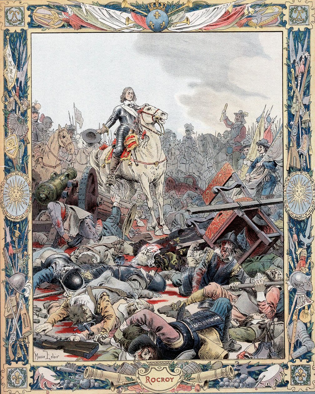 Herzog von Enghien führt den französischen Sieg über die Spanier, Dreißigjähriger Krieg, 1643 um 1880 von Unbekannt