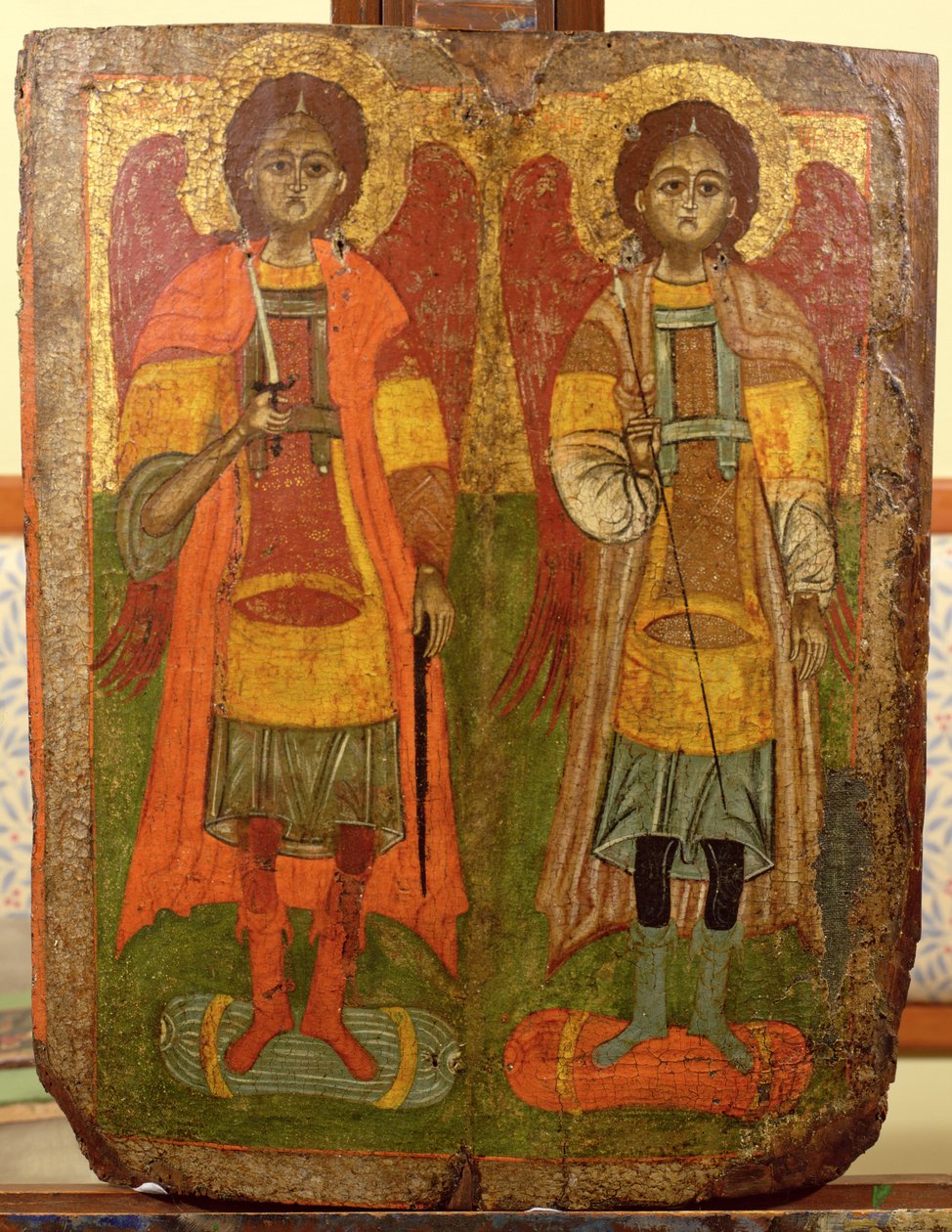 Erzengel Michael und Gabriel, byzantinische Ikone, frühe Periode, 10.-11. Jahrhundert von Unbekannt Unbekannt