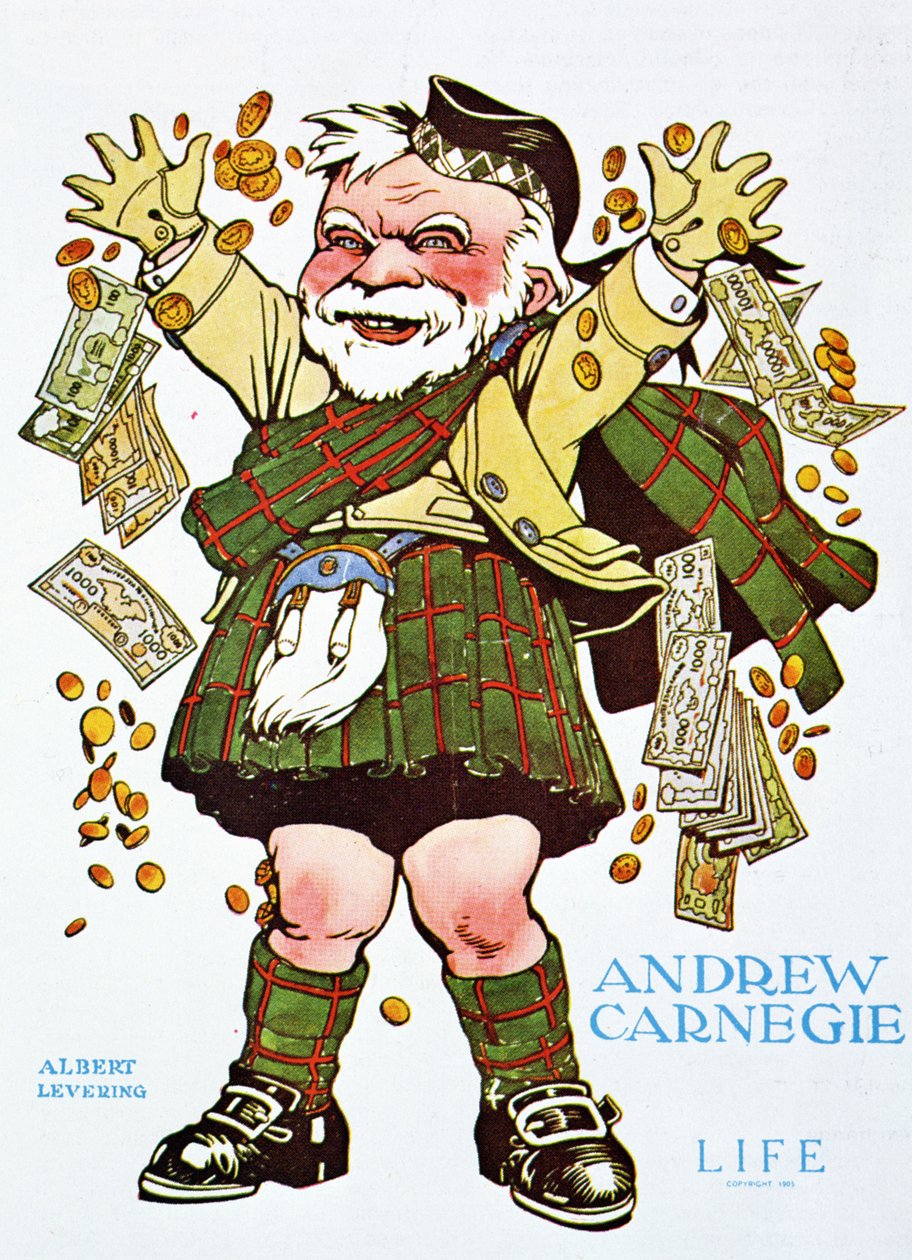 Karikatur von Andrew Carnegie aus dem Life Magazine von Unbekannt Unbekannt