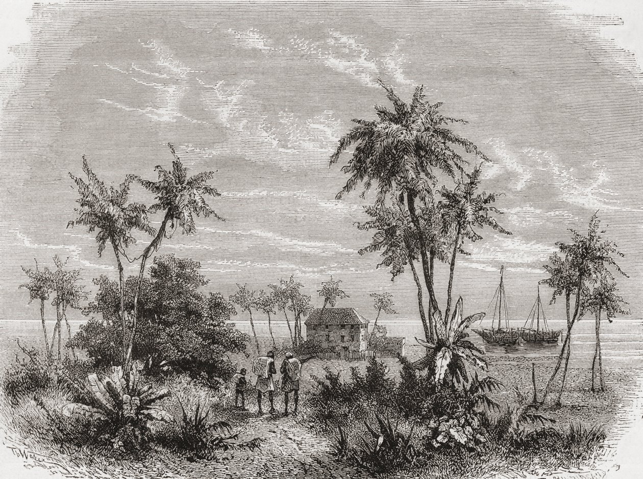 David Livingstones Haus in Sansibar, Tunesien, Ostafrika, Illustration aus 