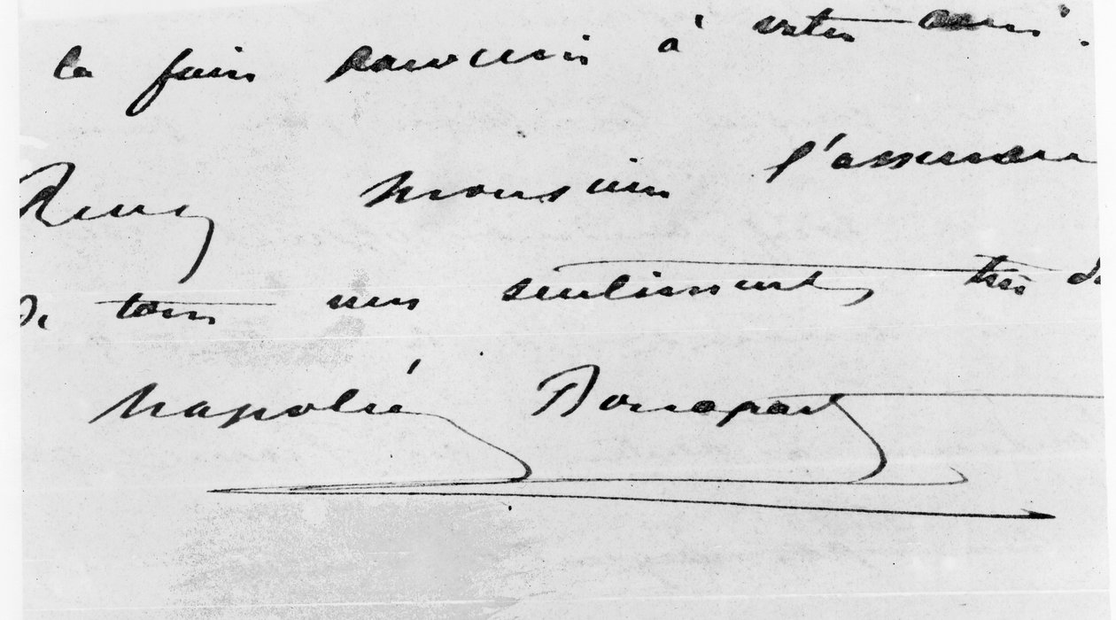 Handschrift und Unterschrift von Napoleon Bonaparte (1769-1821) von Unbekannt Unbekannt