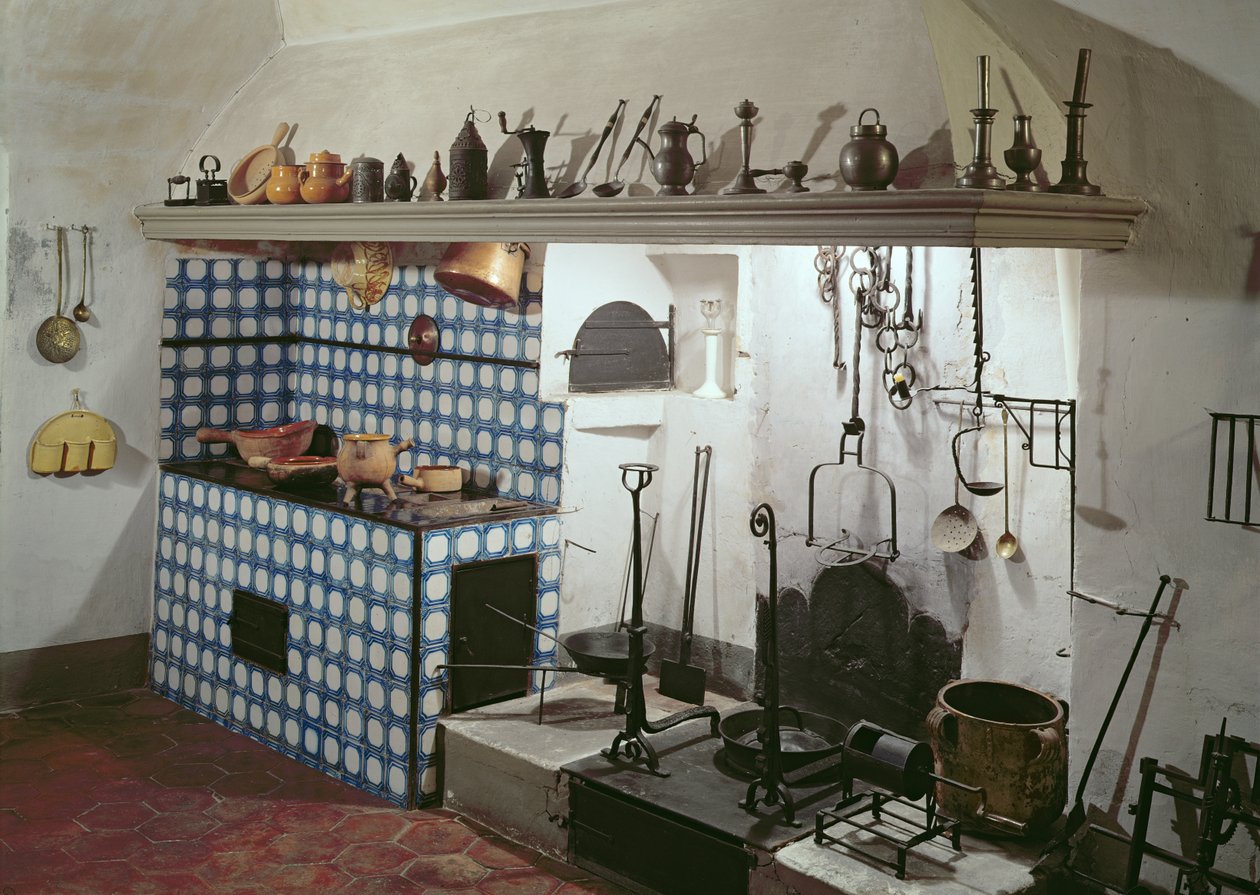 Innenansicht der Küche des Hotel de Cabris, 1774 von Unbekannt Unbekannt