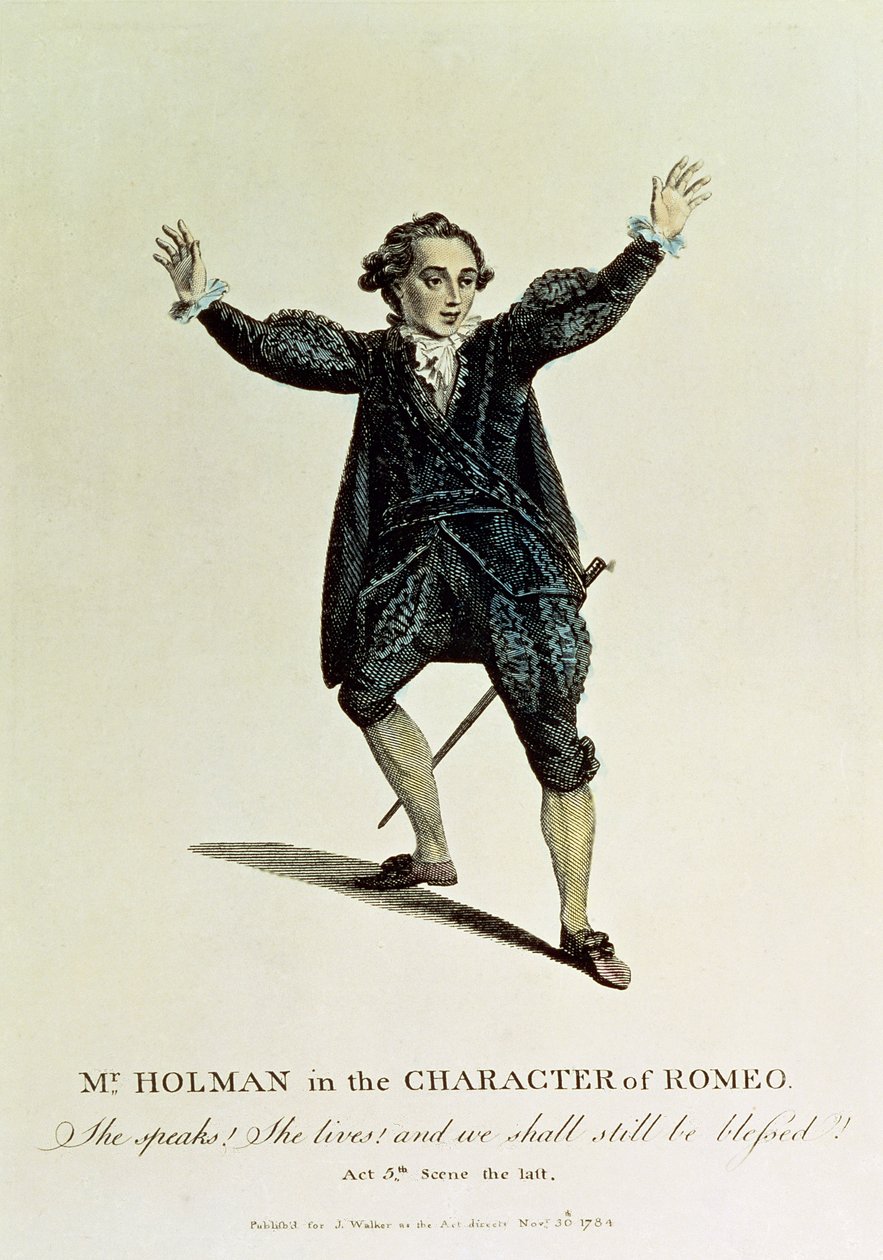 Mr. Holman in der Rolle des Romeo, veröffentlicht 1784 von Unbekannt Unbekannt