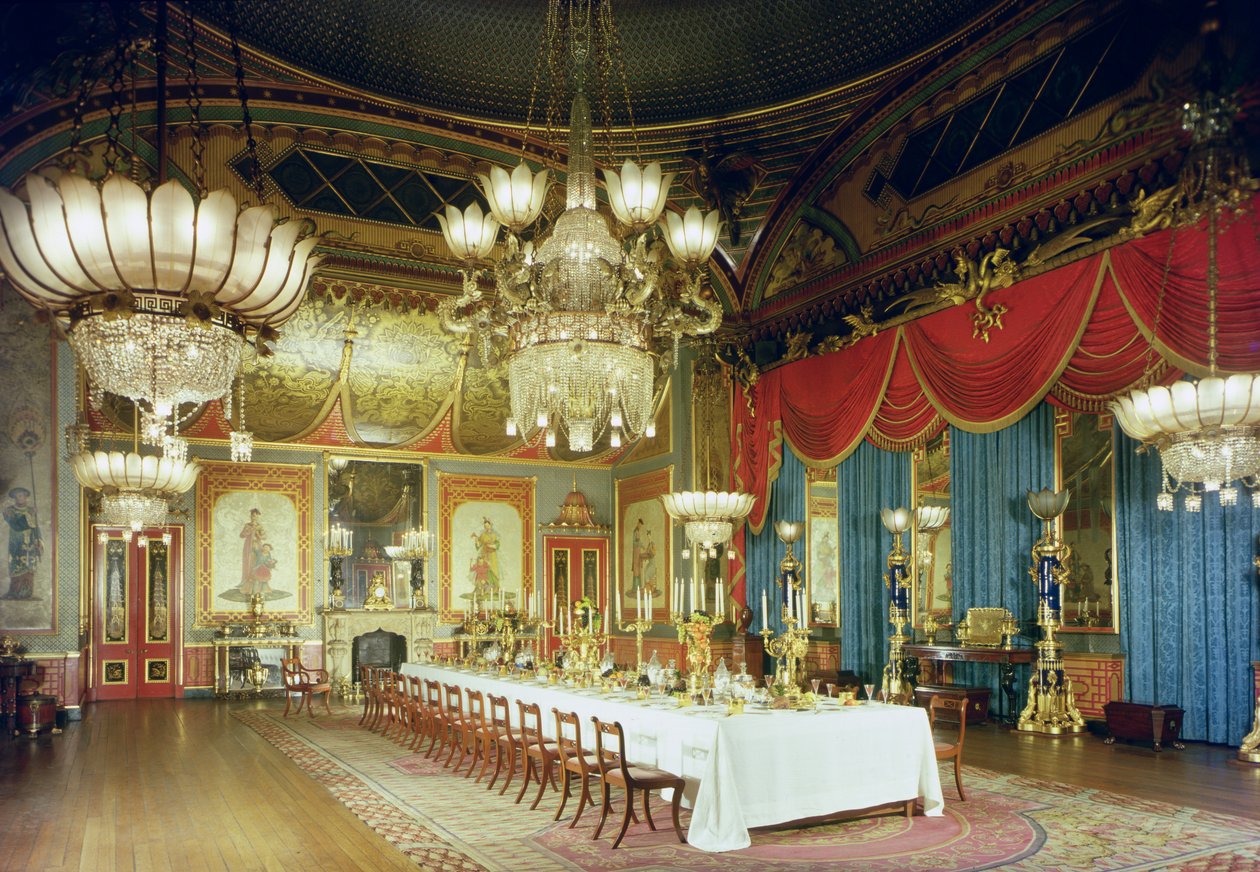 Royal Pavilion, Der Bankettsaal, 1815-23, Brighton, East Sussex, UK von Unbekannt Unbekannt