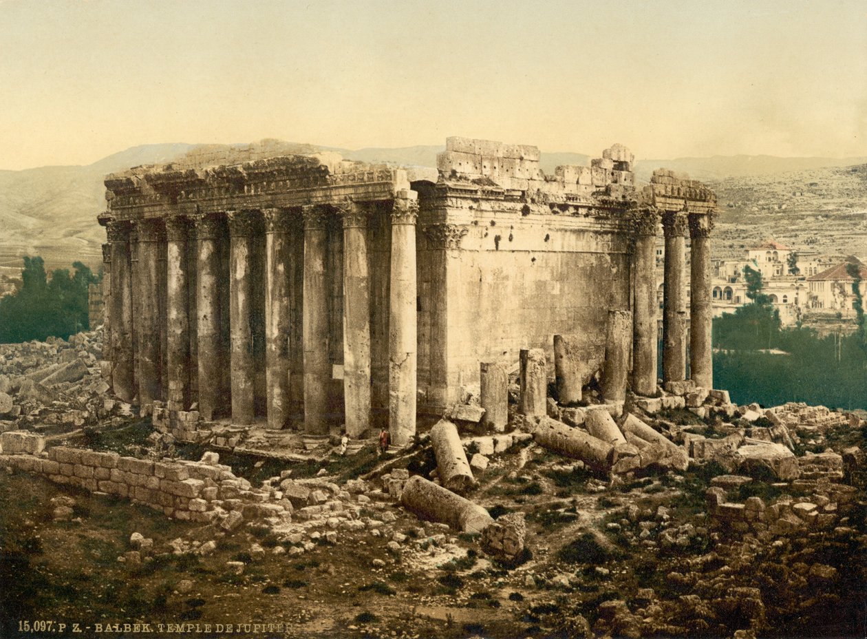 Tempel des Jupiter, Außenansicht, Baalbek, Heiliges Land (d.h. Ba