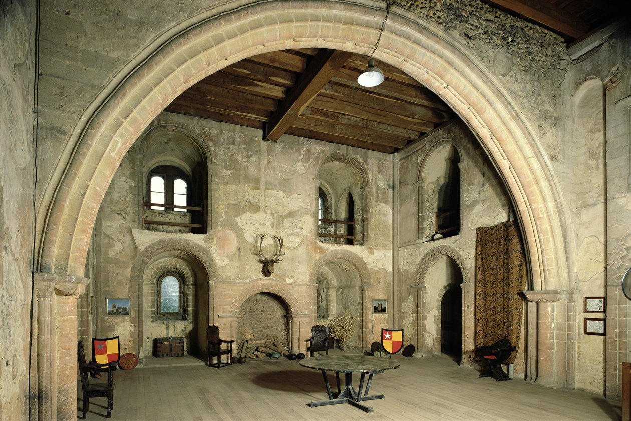 Der Bankettsaal, Hedingham Castle, Essex, UK von Unbekannt Unbekannt