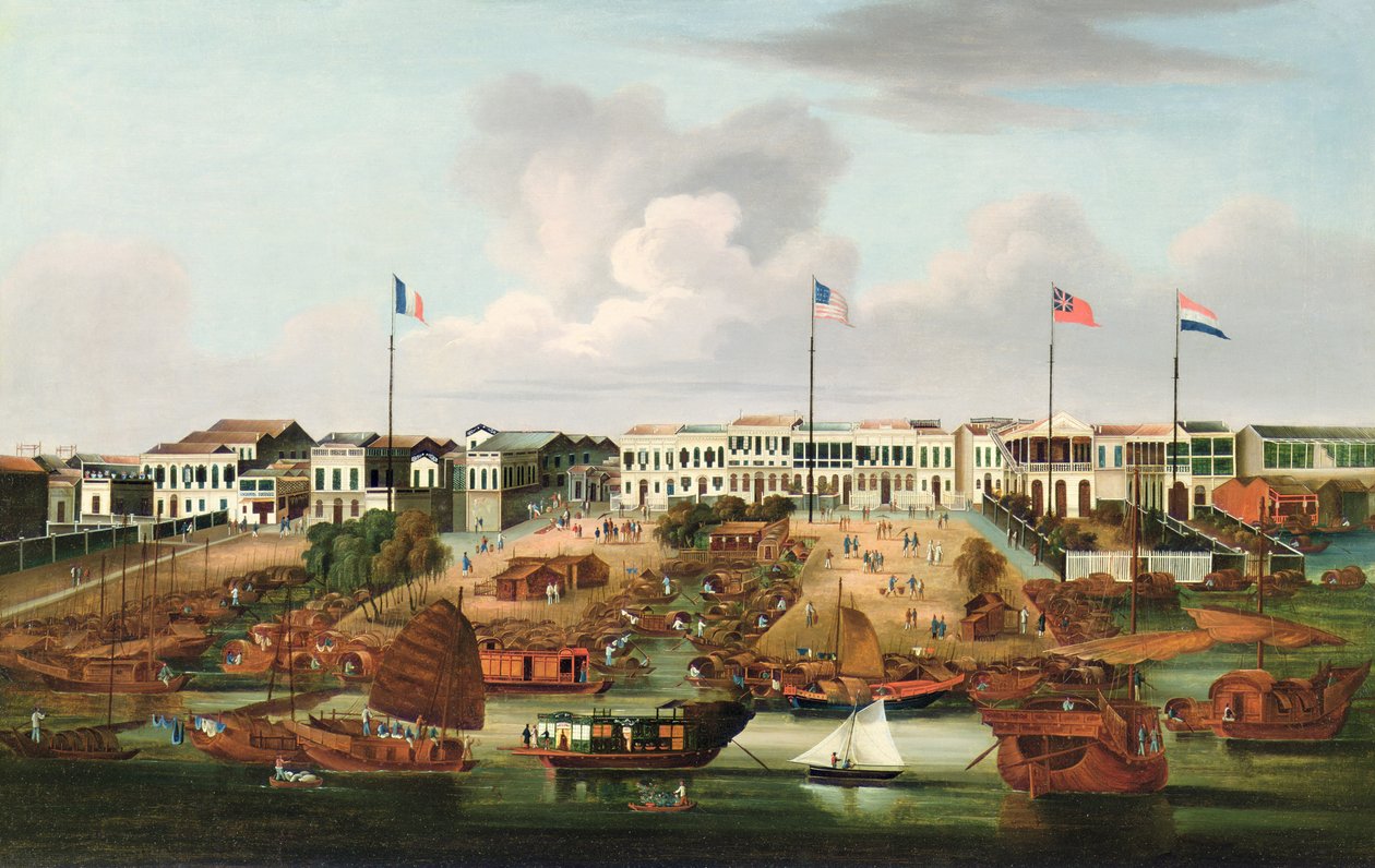 Die Hongs von Kanton - China-Handel, ca. 1850 von Unbekannt Unbekannt