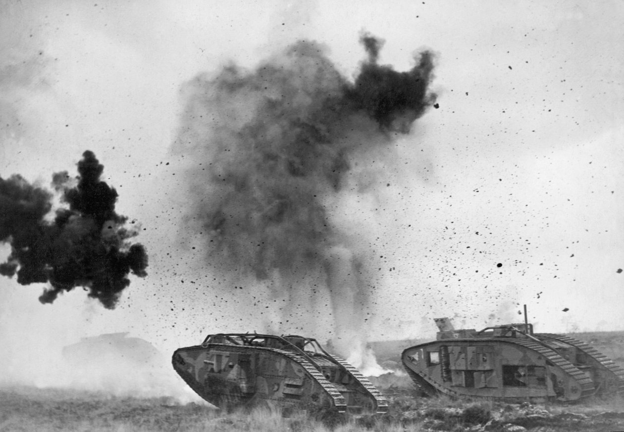 Britische Panzer in der Schlacht des Ersten Weltkriegs von Unbekannt Unbekannt