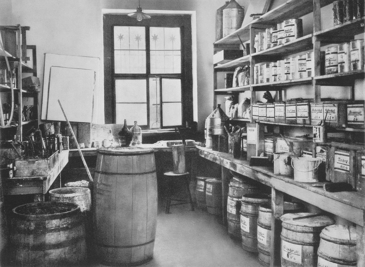 Das Wandmalereistudio-Lager, aus den Werkstätten des Bauhauses, Weimar, 1923 von Unbekannt Unbekannt