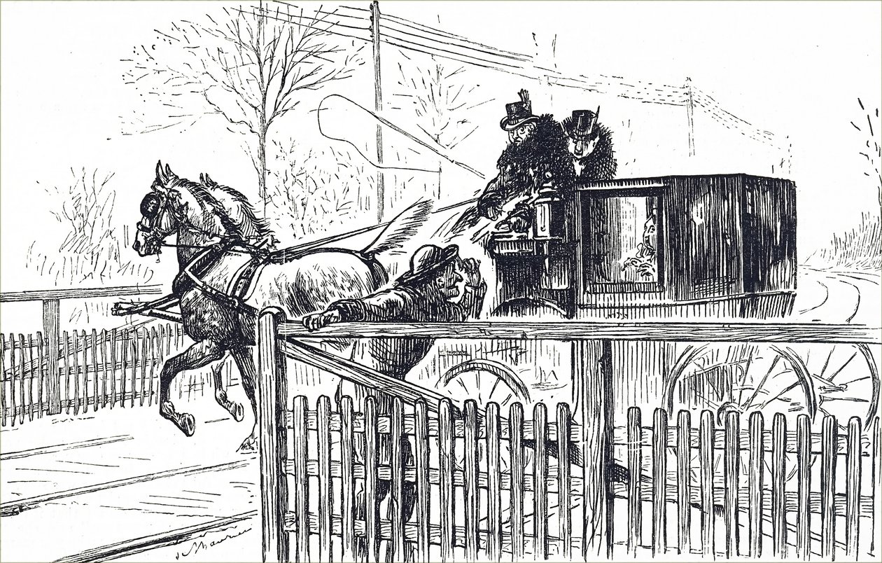 Ein Pferd und Wagen fahren durch die Straßen von London von Unbekannter Künstler