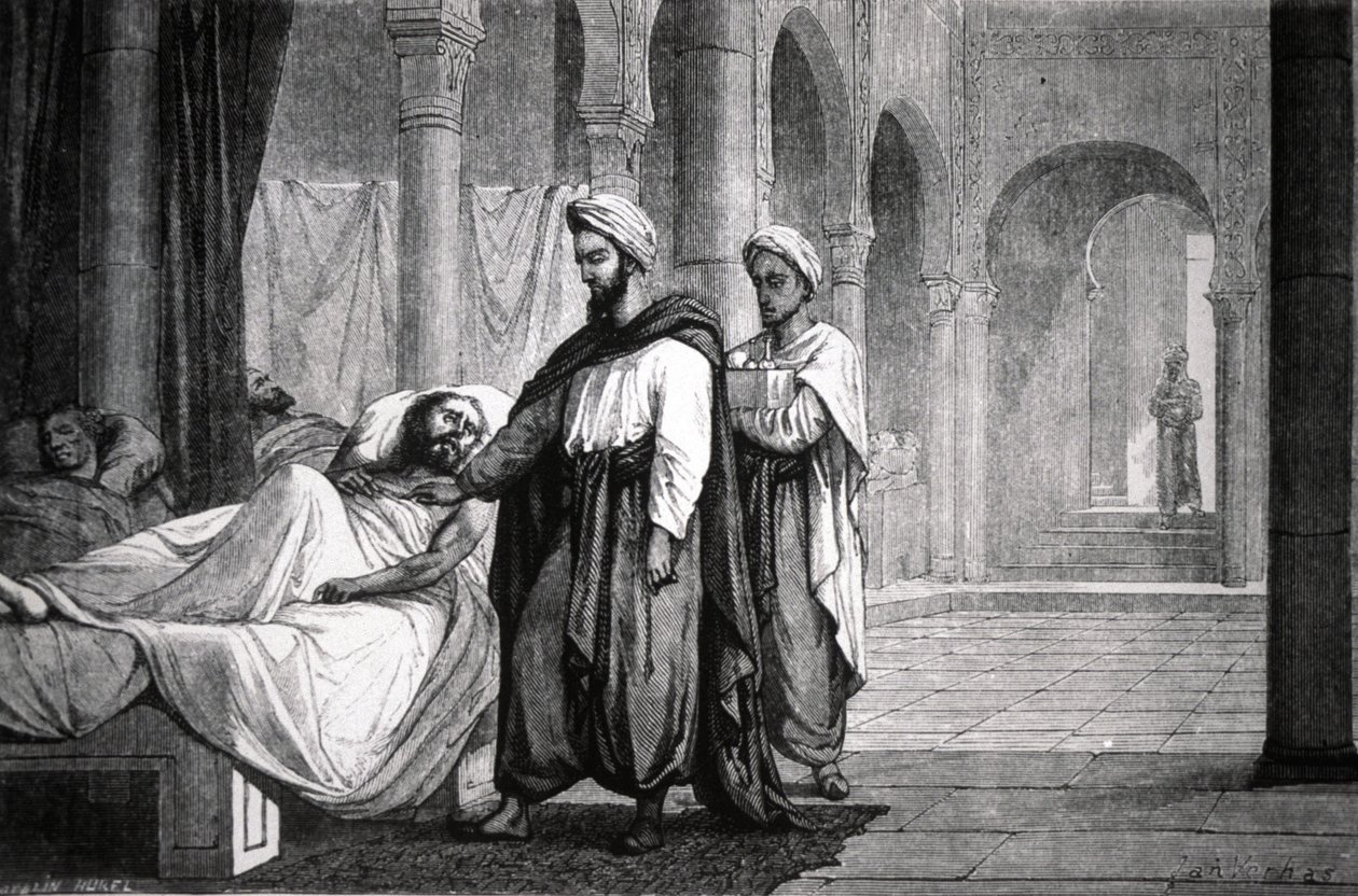 Abulcasis (936-1013), Arzt des Kalifen Al-Hakam II., im Krankenhaus von Cordoba (Spanien) von Unbekannter Künstler
