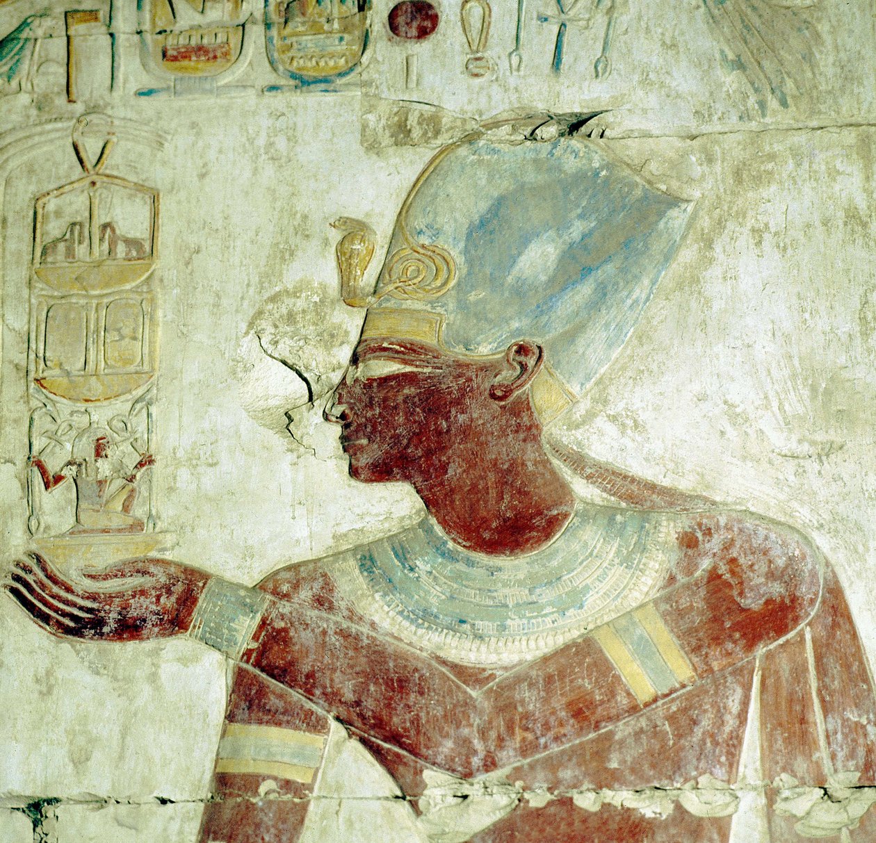 Abydos: Tempel von Ramses II., Der König bei einer Zeremonie. (19. Dynastie) von Leopold Blonder