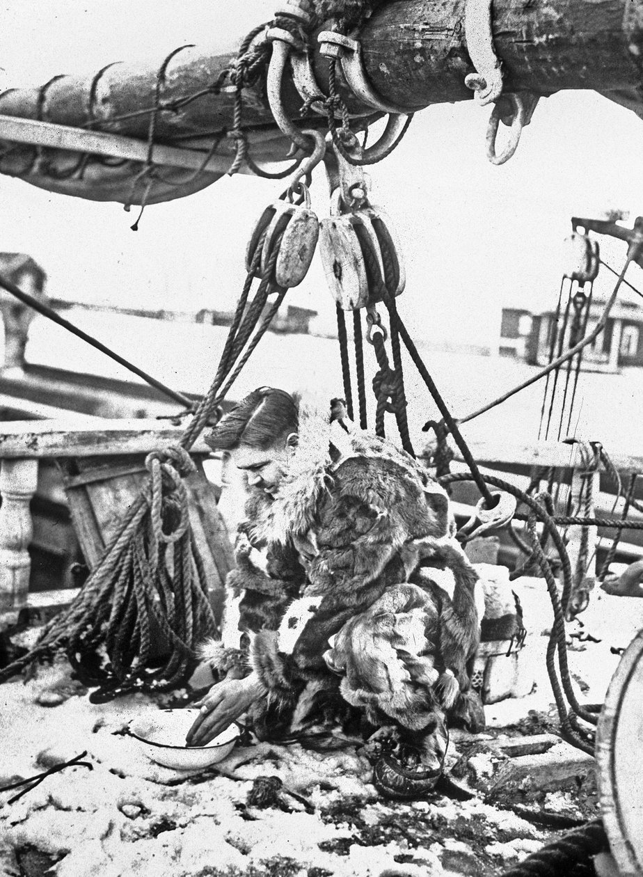 Admiral Robert Edwin Peary (1856-1920), amerikanischer Arktisforscher (Nordpol), hier auf der "Roosevelt" 1909 von Unbekannter Künstler