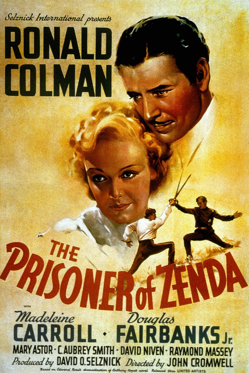 Plakat des Films Der Gefangene von Zenda von John Cromwell mit Madeleine Carroll und Douglas Fairbanks Jr. 1937 von Unbekannt