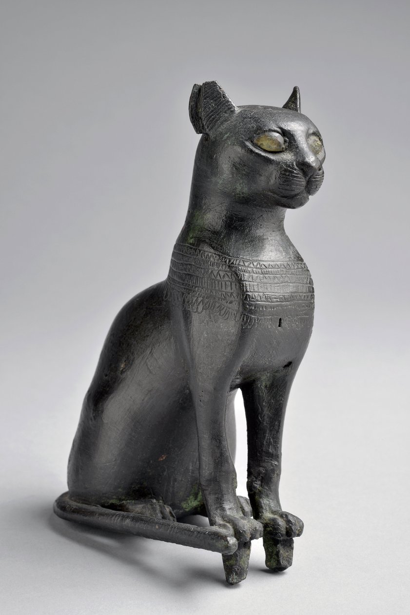 Bastet. Statuette aus Bronze. Spätzeit (750-332 v. Chr.) Ägypten - Höhe 13 cm - Inventarnummer 735, Musée d