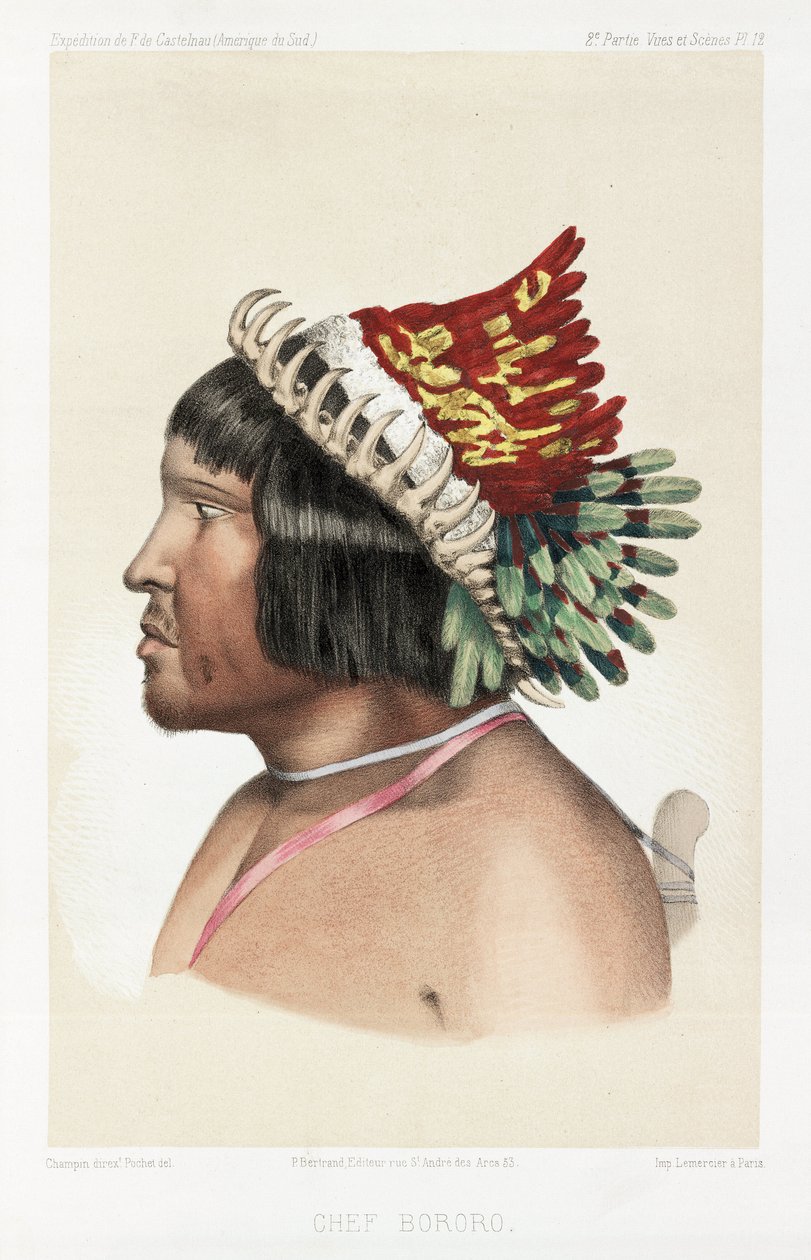 Bororo-Häuptling, Südamerika, ca. 1843-1847 von Unbekannt