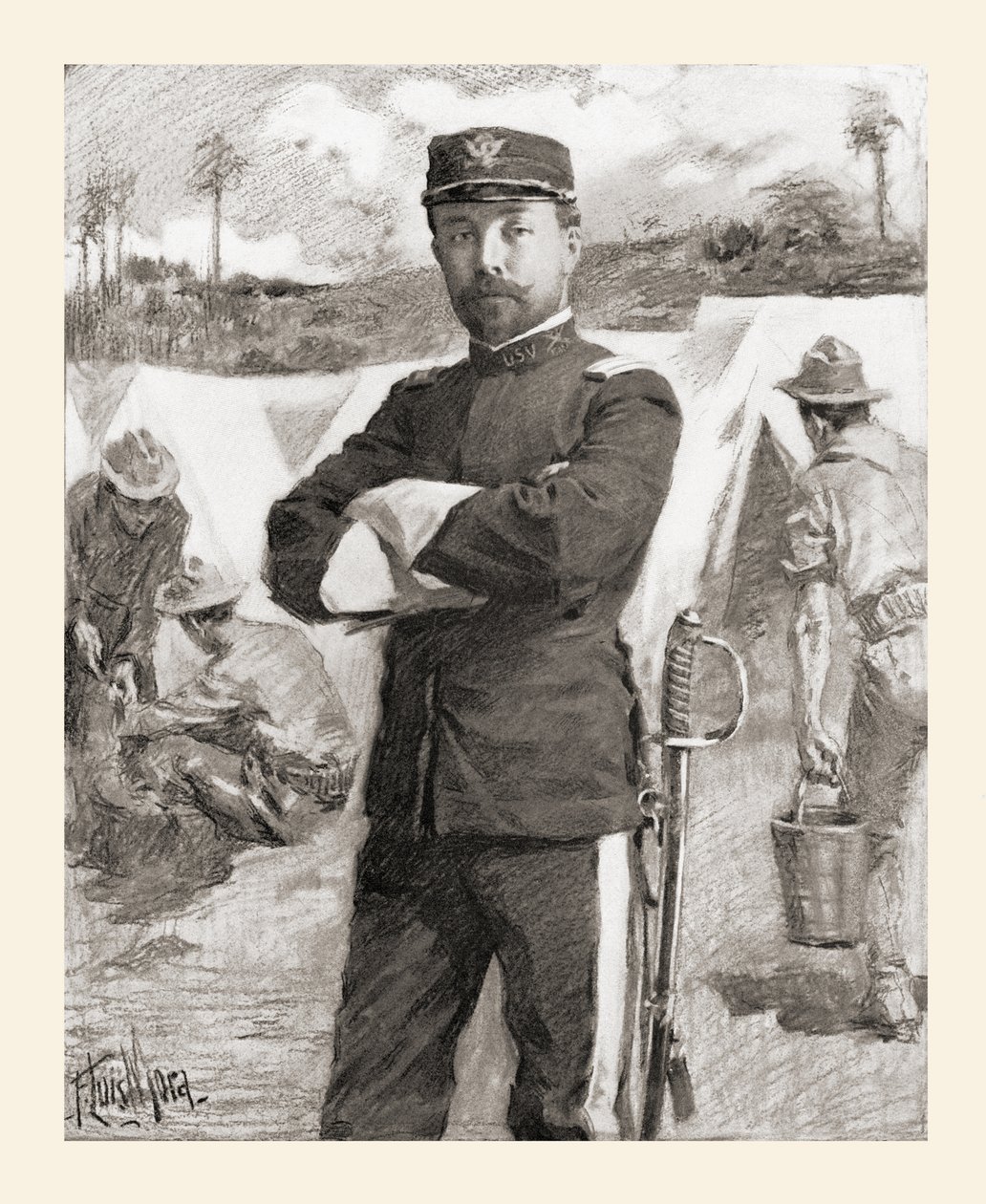 Brigadegeneral Frederick Funston der 20. Kansas Freiwilligen kurz nach seiner Beförderung für Tapferkeit von Unbekannt