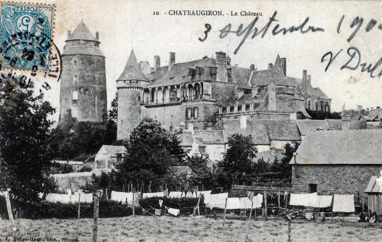 Bretagne, Ille et Vilaine (35), Chateaugiron: Außenansicht des Schlosses - Postkarte von 1904 von Unbekannt